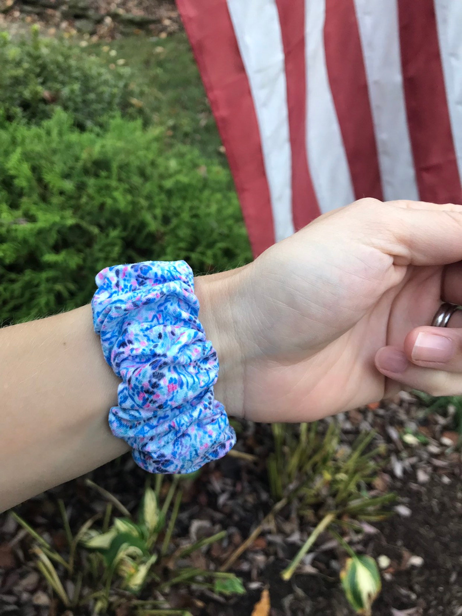 Apple Watch Band SCRUNCHIE Lilly Blue Burst 38mm 40mm 42mm Etsy
