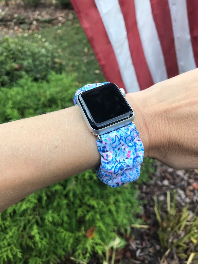 Apple Watch Band SCRUNCHIE Lilly Blue Burst 38mm 40mm 42mm Etsy