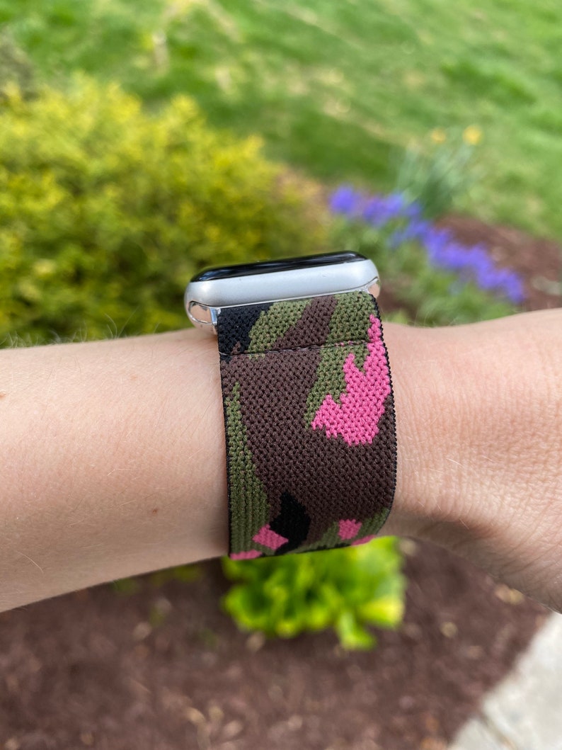 Elastic APPLE WATCH BAND 38mm 40mm 42mm 44mm Cheetah Camo Etsy