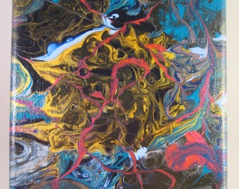 Paint Pouring, Paint Pour Art, Wall Art, Painted Canvas, Poured Paint, Fluid Art, Cell Painting, Wall Canvas, Liquid Art, Abstract Art,