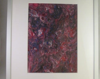 Paint Pouring, Paint Pour Art, Pink Decor, Poured Paint, Fluid Art, Cell Painting, Wall Canvas, Wall Art, Framed Art, Abstract Art,