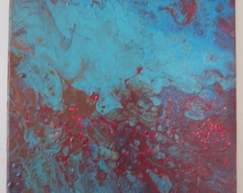 Paint Pouring, Paint Pour Art, Blue Wall Art, Painted Canvas, Poured Paint, Fluid Art, Cell Painting, Wall Canvas, Liquid Art, Abstract Art