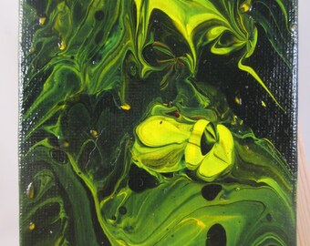 Paint Pouring, Paint Pour Art, Mini Art, Painted Canvas, Poured Paint, Fluid Art, Cell Painting, Wall Canvas, Liquid Art, Abstract Art,