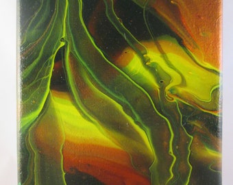 Paint Pouring, Paint Pour Art, Green Wall Art, Painted Canvas, Poured Paint, Fluid Art, Cell Painting, Wall Canvas, Liquid Art, Abstract Art