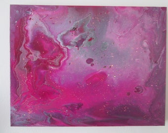 Paint Pouring, Paint Pour Art, Pink Wall Art, Painted Canvas, Poured Paint, Fluid Art, Cell Painting, Wall Canvas, Liquid Art, Abstract Art