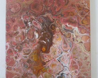 Paint Pouring, Paint Pour Art, Tan Wall Art, Painted Canvas, Poured Paint, Fluid Art, Cell Painting, Wall Canvas, Liquid Art, Abstract Art