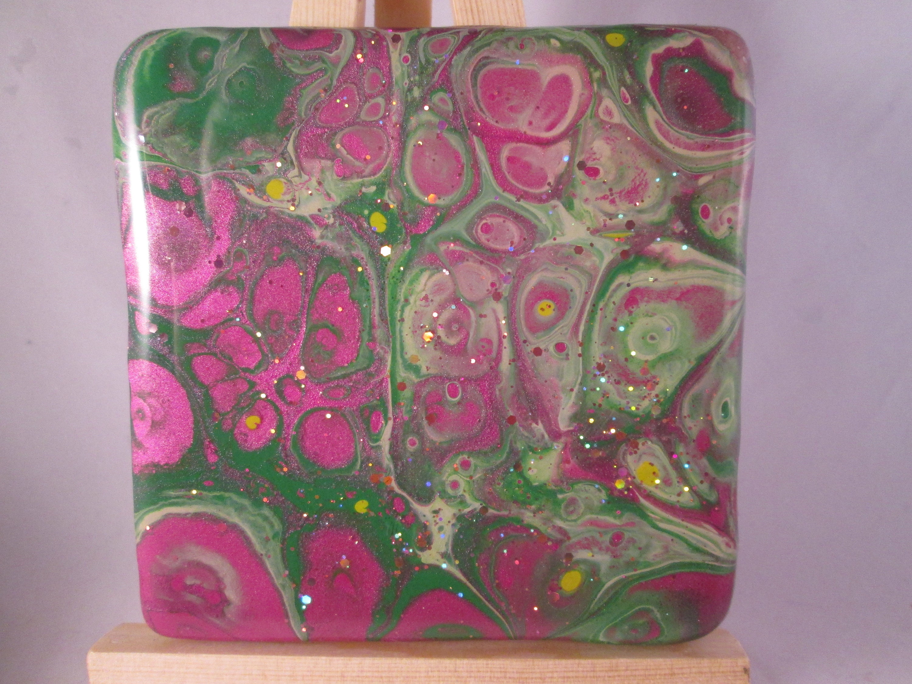 Resin Coaster Pink Coastergreen Coaster Unique Coaster Etsy
