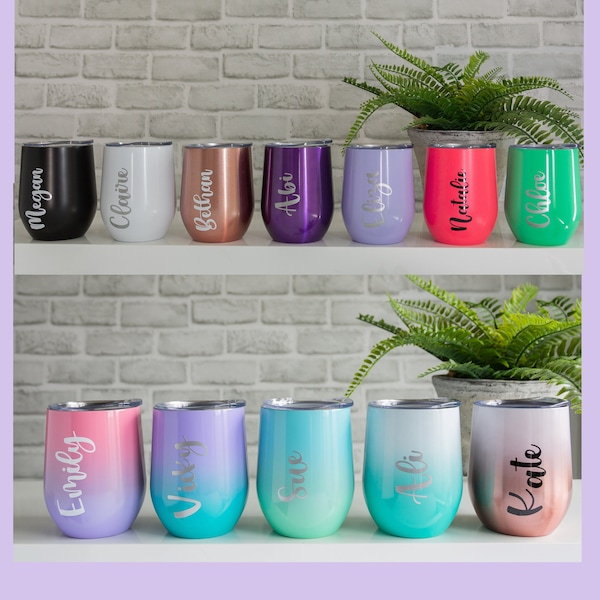 Personalised Insulated Wine Tumbler | Small Travel Mug