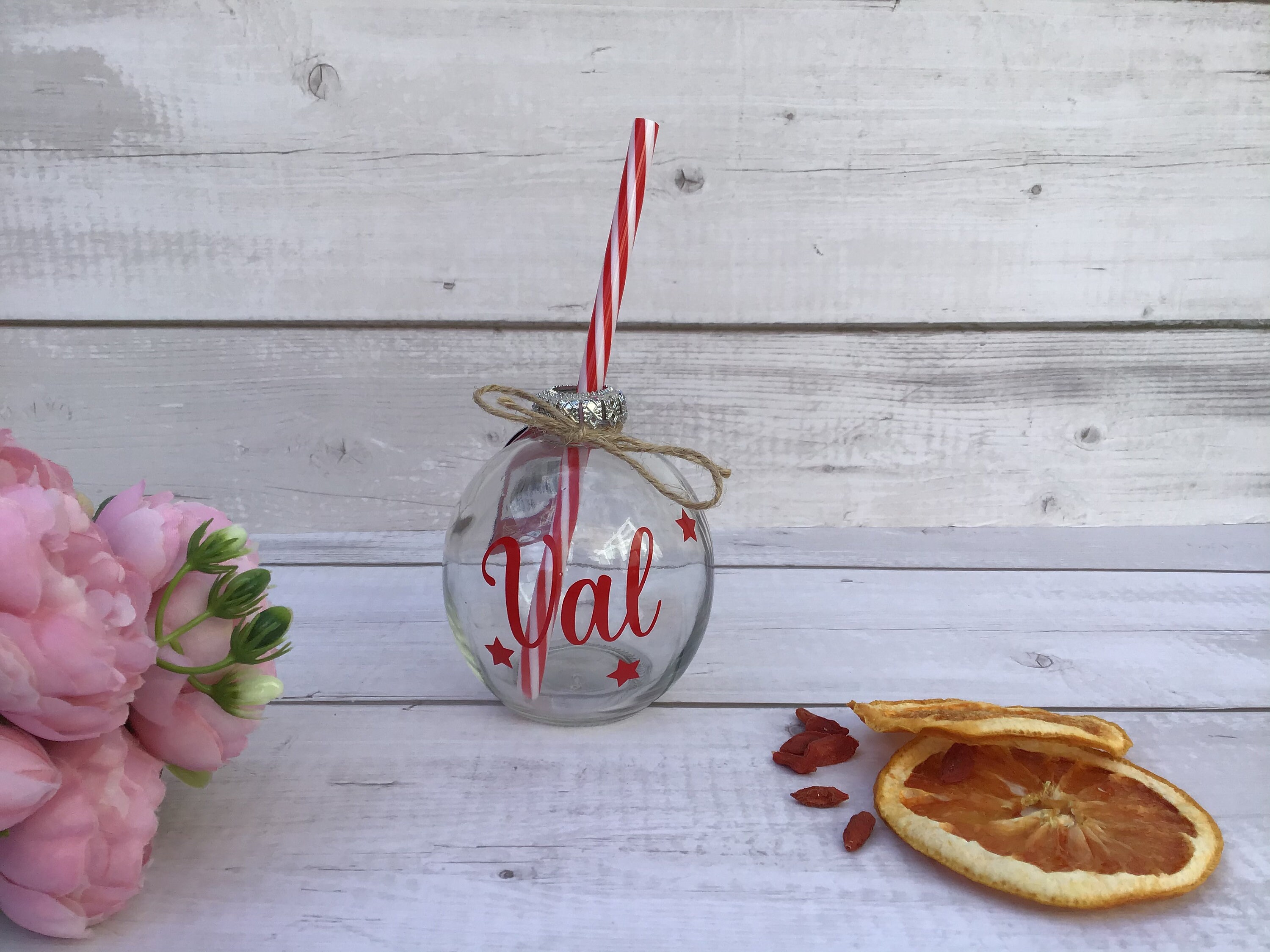 Christmas bauble glass personalised drinking bauble with Etsy