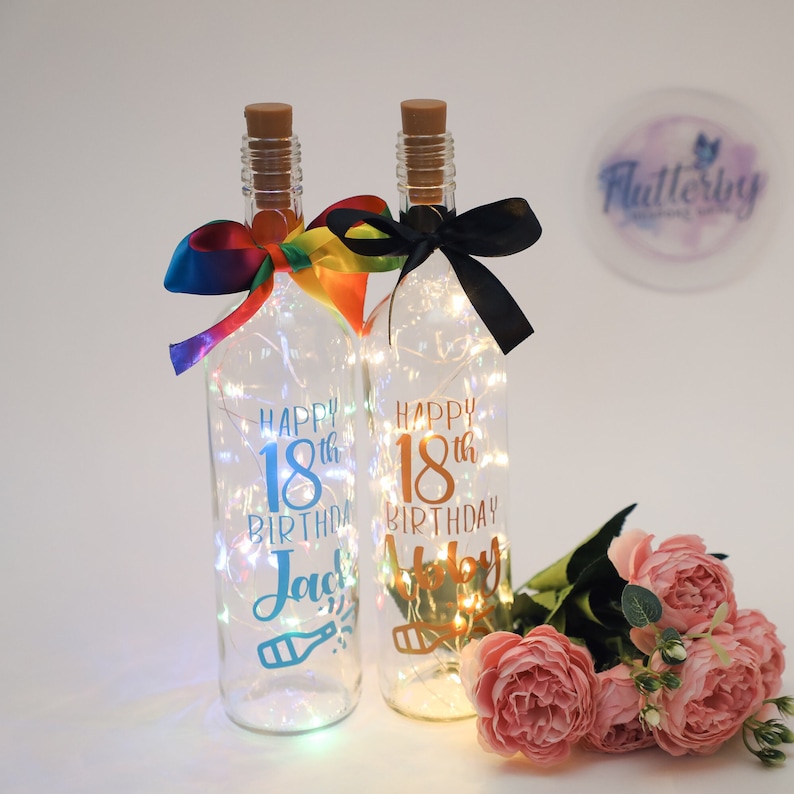Personalised Light Up Wine Bottle Birthday Gift image 2
