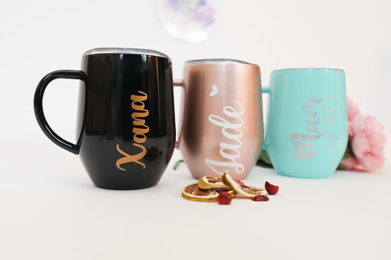 Travel Mug With Handle and Lid Personalised Thermal Mug Etsy UK