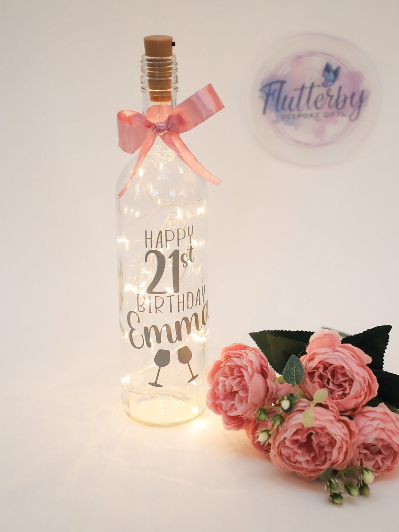 Personalised Light Up Wine Bottle Birthday Gift image 3