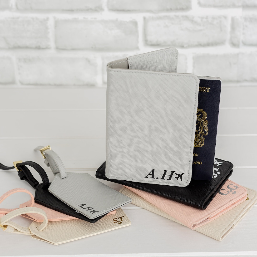 Passport Case and Luggage Tag Passport Holder With Initials Etsy
