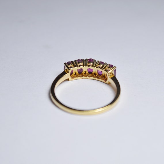Beautiful Antique Ruby Five Stone Ring- Handmade … - image 5