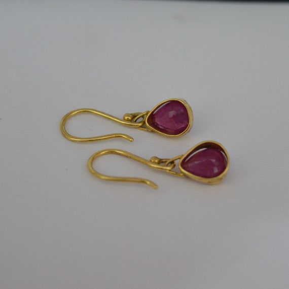 Beautiful Ruby gemstone loop earrings - Gemstone … - image 8