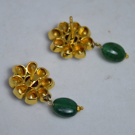 Vintage Style Multi Stone Royal Ruby Emerald Polk… - image 4