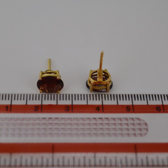 Basic Checkered Garnet stud earrings - Statement … - image 10