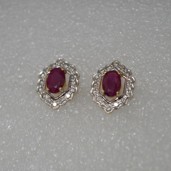Ethnic handmade ruby stud earrings - Statement Je… - image 4