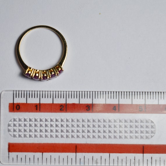 Beautiful Antique Ruby Five Stone Ring- Handmade … - image 6