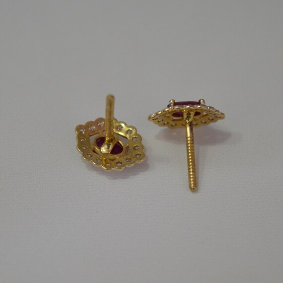 Ethnic handmade ruby stud earrings - Statement Je… - image 9