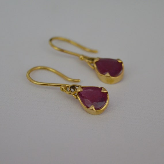 Beautiful Ruby gemstone loop earrings - Gemstone … - image 7
