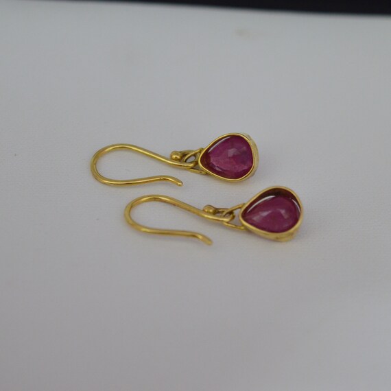 Beautiful Ruby gemstone loop earrings - Gemstone … - image 9