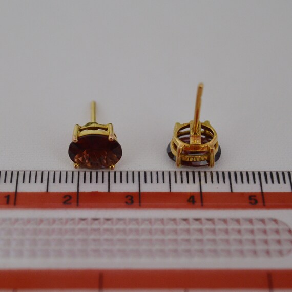 Basic Checkered Garnet stud earrings - Statement … - image 9