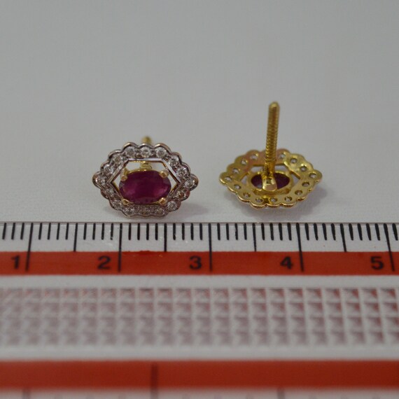 Ethnic handmade ruby stud earrings - Statement Je… - image 10