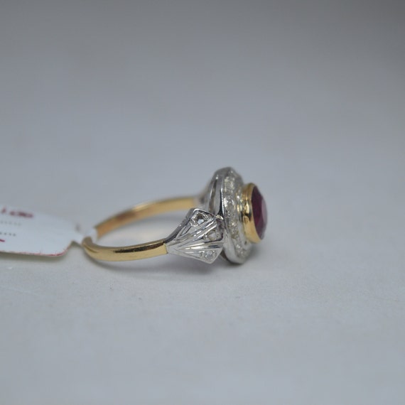 Vintage Victorian Style Ruby Rosecut Diamond Ring… - image 3