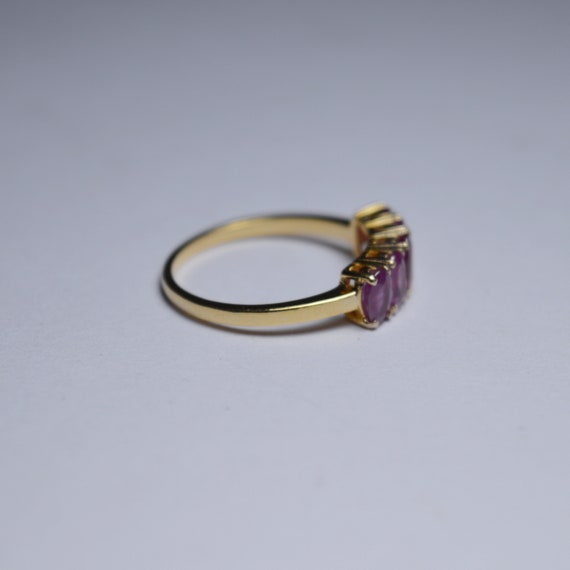 Beautiful Antique Ruby Five Stone Ring- Handmade … - image 4