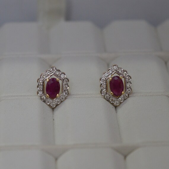 Ethnic handmade ruby stud earrings - Statement Je… - image 7