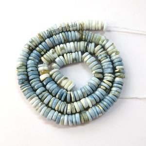 Blue Opal Rondelle Beads: 5.5-6.5mm Gemstone Strand (16&quot; Approx)