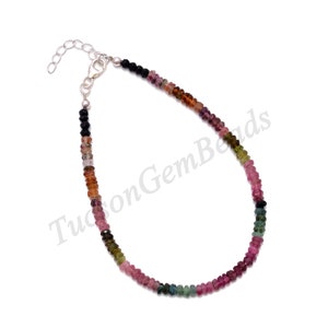 Bracelet En Jade Noir - Perles Facettées 4 Mm - Fermoir Plaqué Or Réglable 7 Pouces - Unisexe - 6