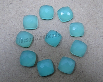 Natural Aqua Blue chalcedony 10mm 11mm 12mm Round Cushion Cabochon gemstone Lot 