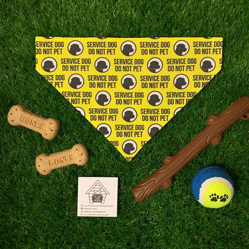 Dog Bandana Service Dog Do Not Pet Yellow Etsy
