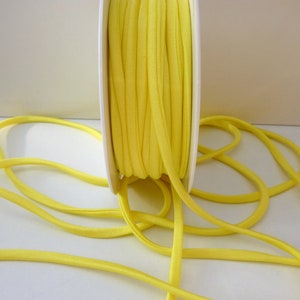 Yellow elastic spaghetti cord for swimwear, bikinis, lingerie, hair ties, 6mm wide