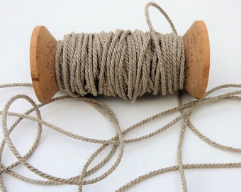 Rustic Linen Cord, 3mm Natural Twine, Macrame Wedding Decor