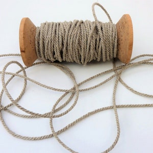 Linen cord twine 3mm 1/8 inch, natural rustic string for wedding macrame, 12m or 24m lengths