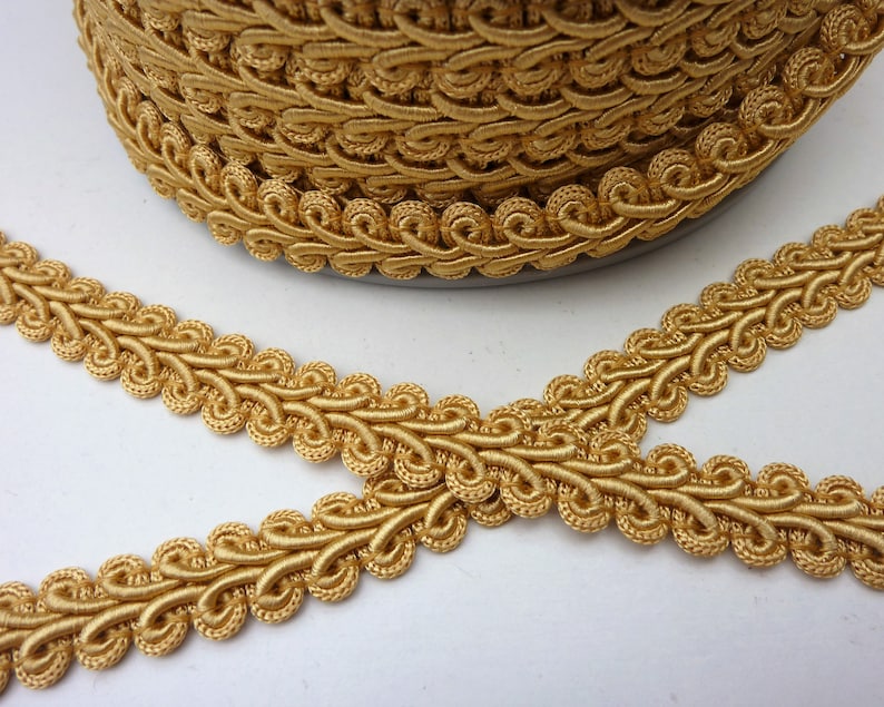 Light Gold Upholstery Trim Scrolled Gimp Braid for Furniture Etsy UK