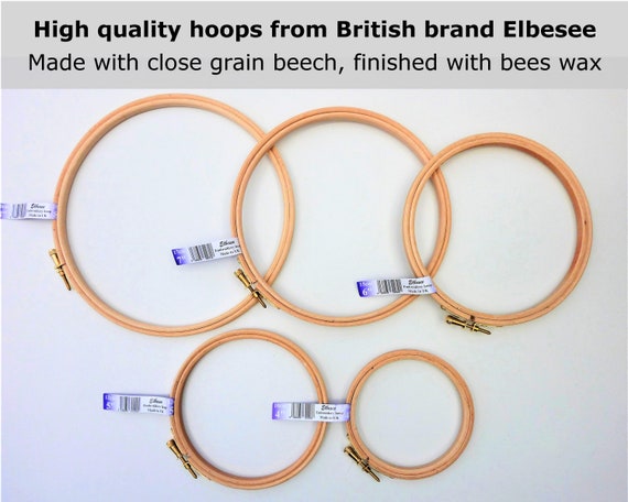 Wooden Embroidery Hoop, Cross Stitch Hoops, Embroidery Ring 4 to 8 Inch,  Superior Quality, UK Brand Elbesee 