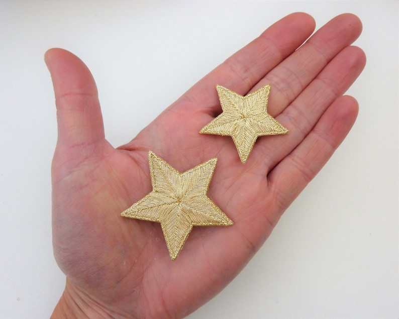 Metallic Gold Star Patches Sparkly Iron on Embellishments for Etsy