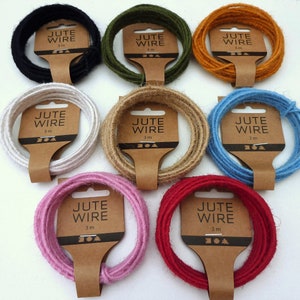 Jute Wrapped Craft Wire, Rustic Floral Decor (3m x 3mm)