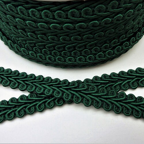 Dark Bottle Green Upholstery Trim Scrolled Gimp Braid Etsy UK