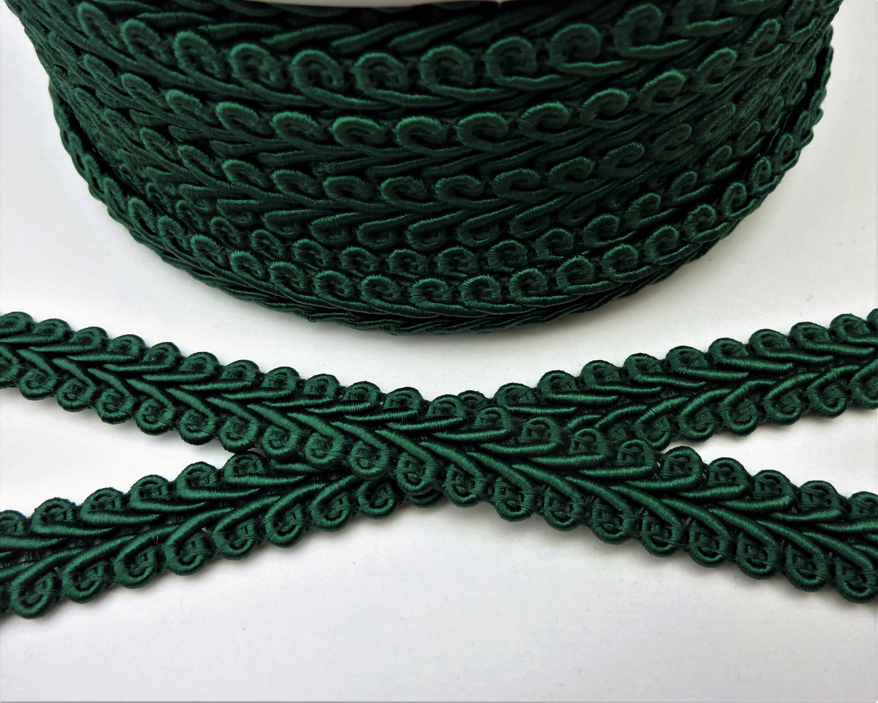 Anemone fisk Tyranny kontrol Dark Bottle Green Upholstery Trim Scrolled Gimp Braid - Etsy