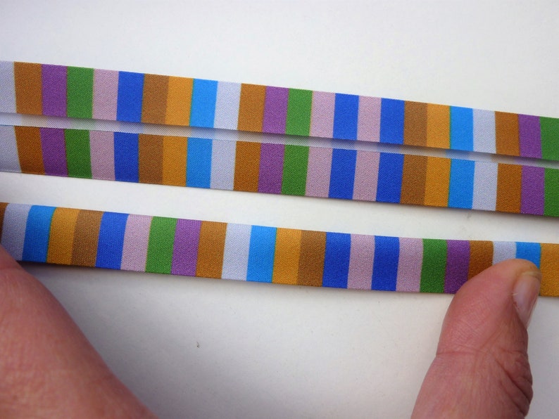 Striped bias tape multicoloured single fold bias binding Etsy