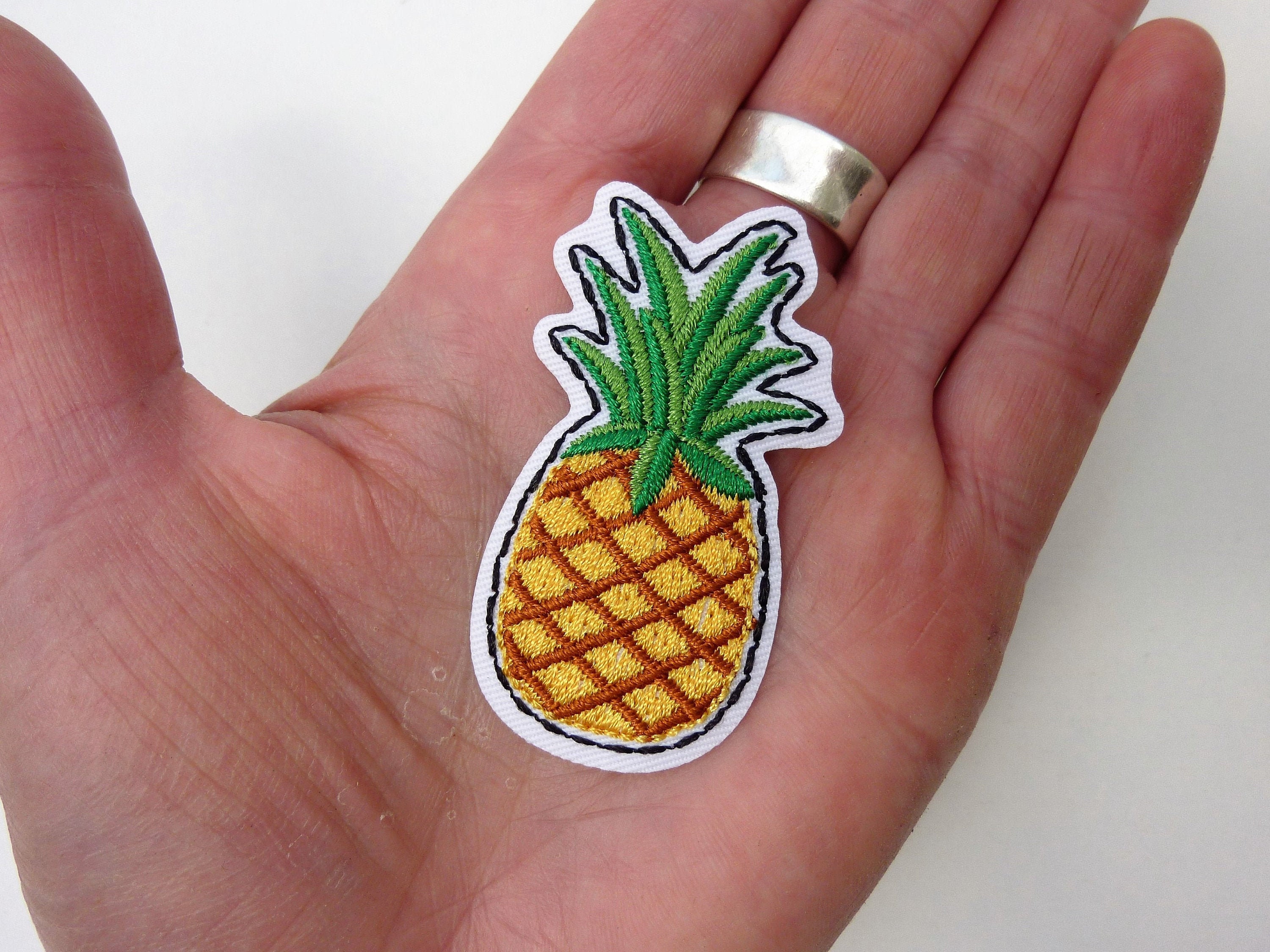 Iron Sew on Beaded Pineapple Motif Decoration Sewing Patch for Clothes Decor 