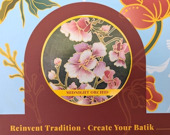 Batik Fabric Painting Kit: Craft Kit for Adults, Children, Beginners, Orchid Flower