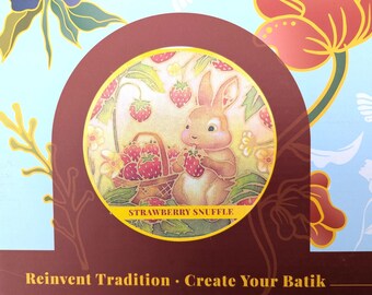 Batik Fabric Painting Kit: Craft Kit for Adults, Children, Beginners, Rabbit & Strawberry