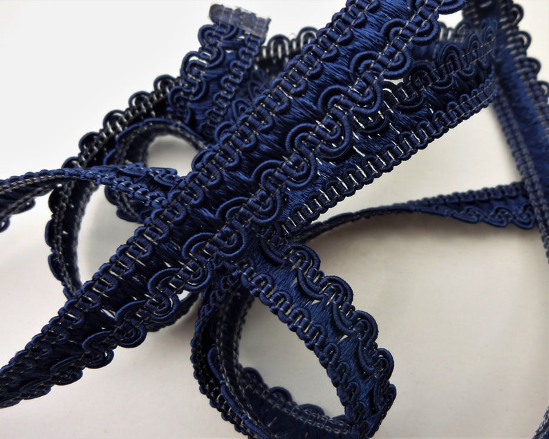 Navy Blue Scalloped Upholstery Trim Furniture Trim Gimp Etsy