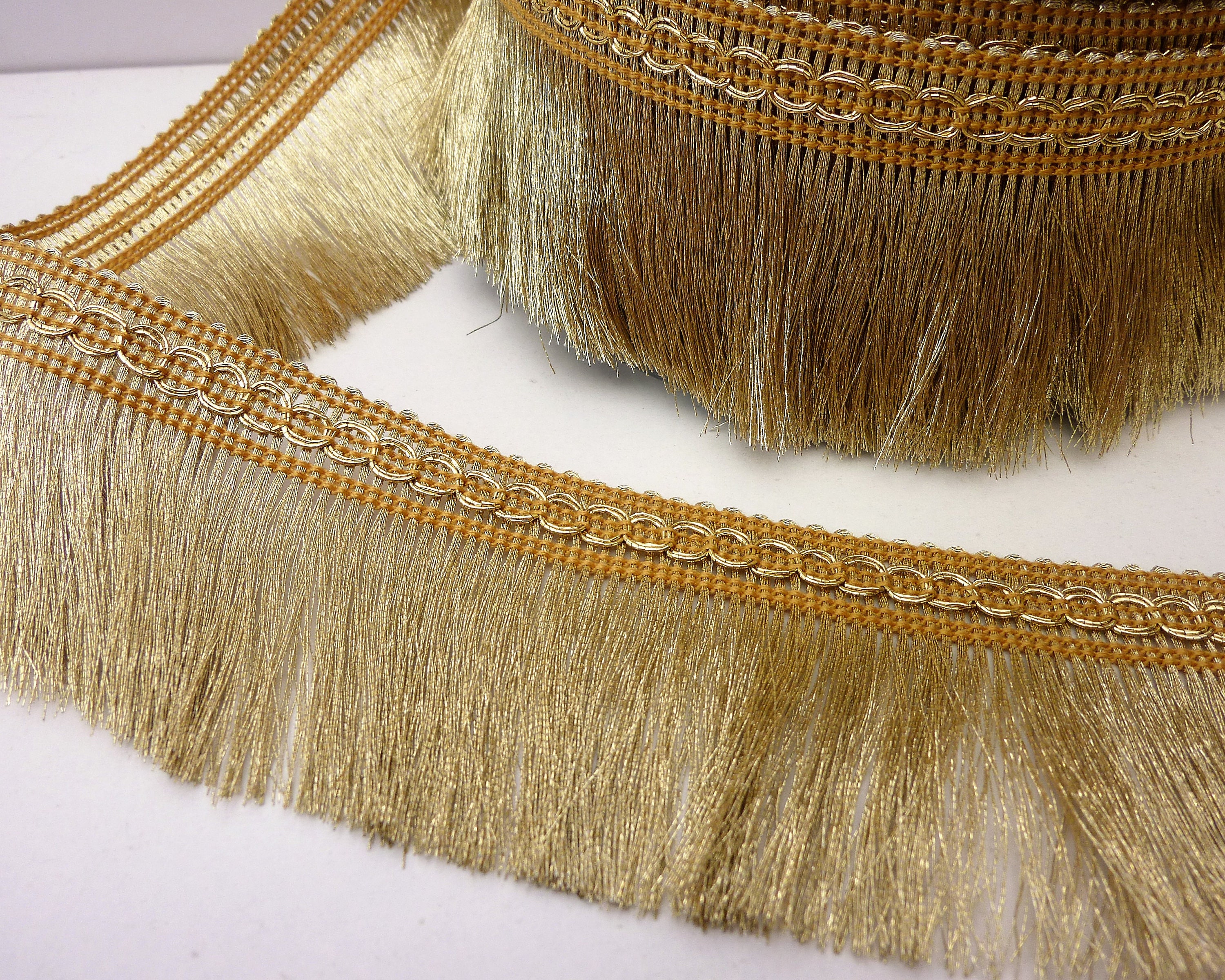 Gold Double Weld Fringe Trim10 Cm 4 Inch Height Fashion Chainette Trim 